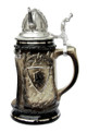Limited-Edition German Steins ON SALE | Nordic Grotto Stein with Viking, 0.5L | Side Shields Painted with Silver | Lindenhaus Imports in Helen, Ga