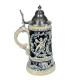 Thewalt 1893 'Fridolin the Drunken Son' Beer Stein T1341/EZ | Features shield and cherubs with musical instruments on both sides | Thewalt 1893 Collection | 'Fridolin the Drunken Son' Stein, 0.75L | Lindenhaus Imports in Helen, Ga