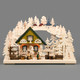Authentic German Pyramids ON SALE! | Features: 2 handcrafted woodshop workers, 3D trees and decorative pyramids throughout, tiny handcarved tools, and LED fairy lights | The Schauwerkstatt (Workshop), 11" 202/CA/90544/D/6-110 | Handmade in the Erzgebirge region of Seiffen, Germany | Lindenhaus Imports in Helen, Ga