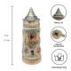 1-liter Deutschland COA Beer Stein dimensions 11 inches tall and 6 inches wide.