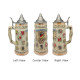 Front and side views of 1-liter Deutschland COA Beer Stein.