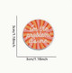Measurements of round 'I'm the Problem, It's Me' enamel pin including height and width with a ruler for scale. 1.18"H x 1.18"W