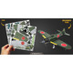 Sheets & assembled model of the WWII Mitsubishi Zero Metal Earth 3D Model Kit ME1012