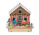 View of Family Christmas Scene Centerpiece with the light off