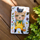 Farm Cat Compact Mirro on decorative wood background with green plants