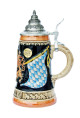 Side view of the Bavaria Lion Crest German Beer Stein with 24K Gold Accents