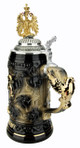 24K Gold Deutschland German Beer Stein with 3D Gold Eagle Pewter Lid