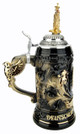24K Gold Deutschland German Beer Stein with 3D Gold Eagle Pewter Lid