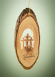 Hand-Carved Olivewood from Bethlehem ON SALE | Bark Slice Ornament with 3 Crosses, 5" | Lindenhaus Imports in Helen, Ga