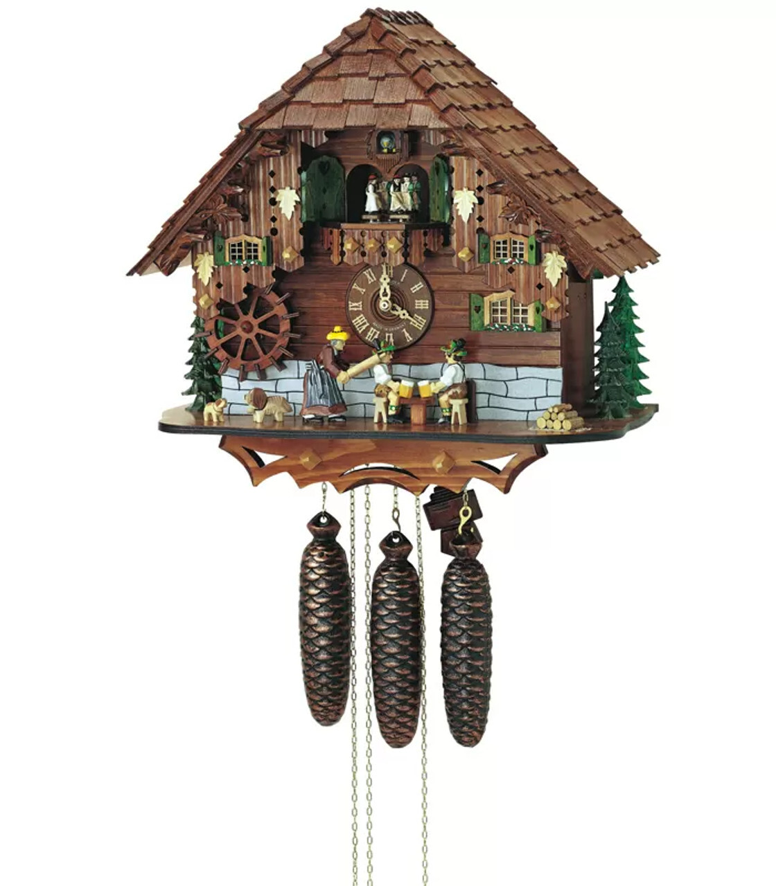 Schneider Rolling Pin Musical 8-Day Chalet German Cuckoo Clock 8TMT 697/9