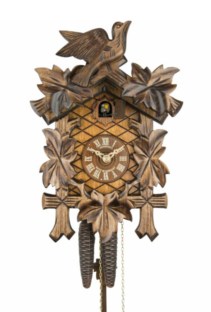 Elegant 5 Leaf/1 Bird Traditional 1-Day German Cuckoo Clock 90/9
