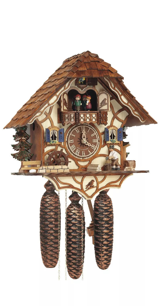 Schneider Black Forest Woodchopper Musical 8-Day Chalet Cuckoo Clock 8TMT 6415/9