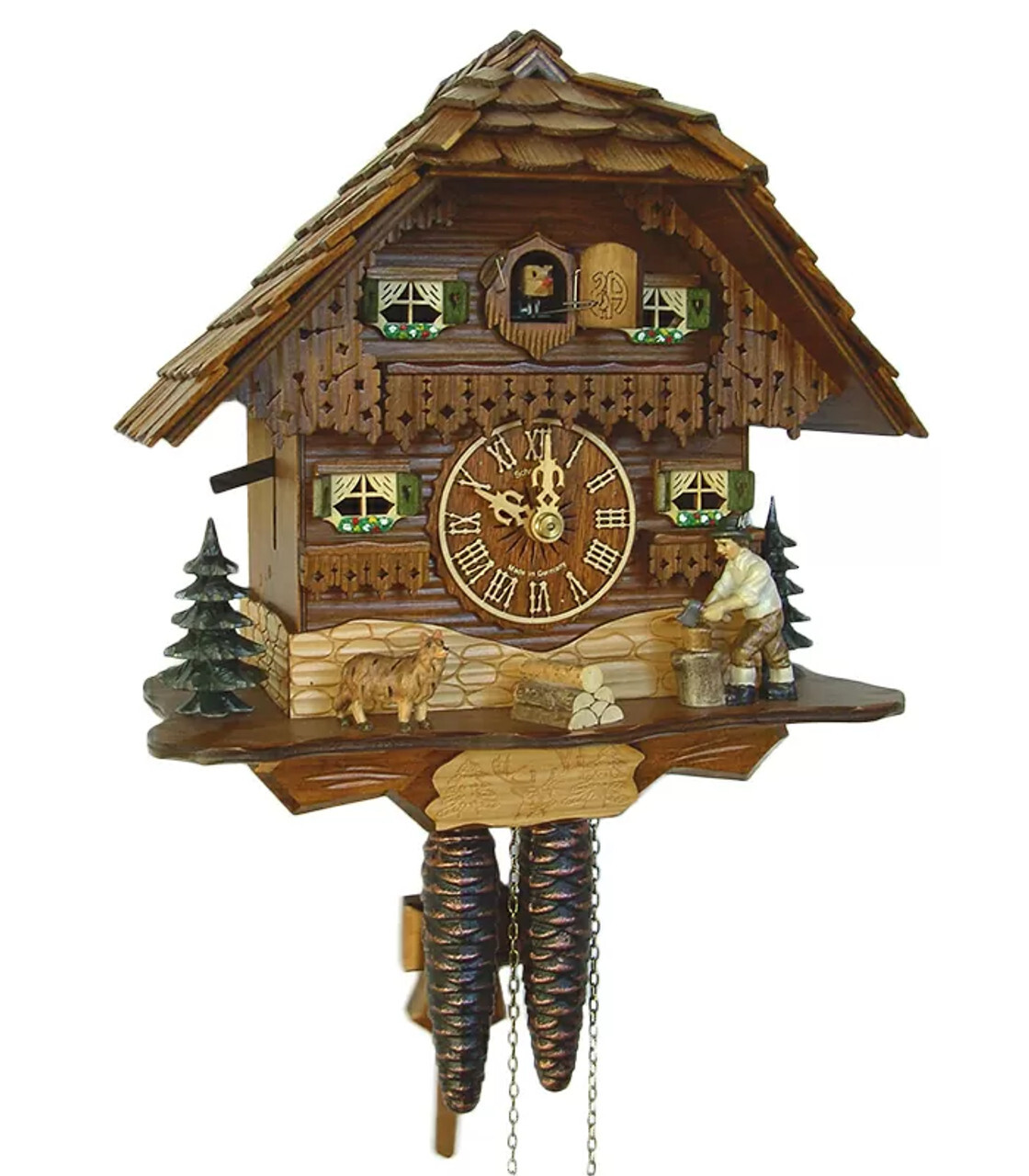 Schneider Woodchopper 1-Day Chalet German Cuckoo Clock 75/9