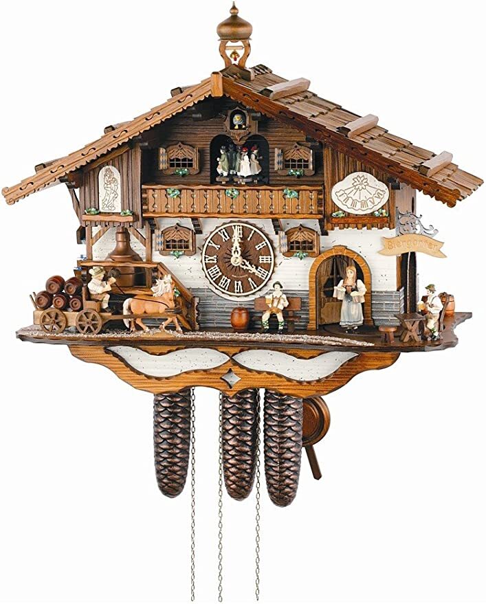 Schneider Oktoberfest Beer Wagon with Bell Tower Musical 8-Day Cuckoo Clock 8TMT 3414/9