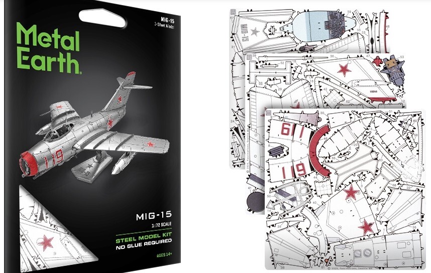 MiG-15 Russian Military Plane Metal Earth Model Kit ME1040