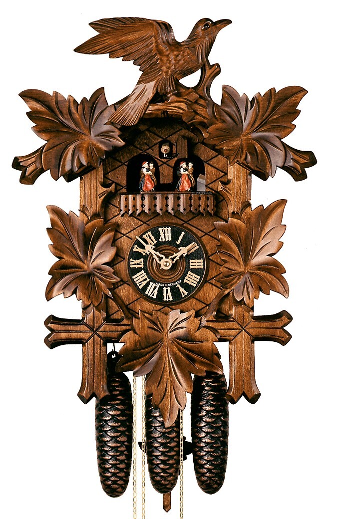 Hönes 5 Leaf/1 Bird with Dancers Musical 8-Day Traditional Cuckoo Clock 8600-5Tnu
