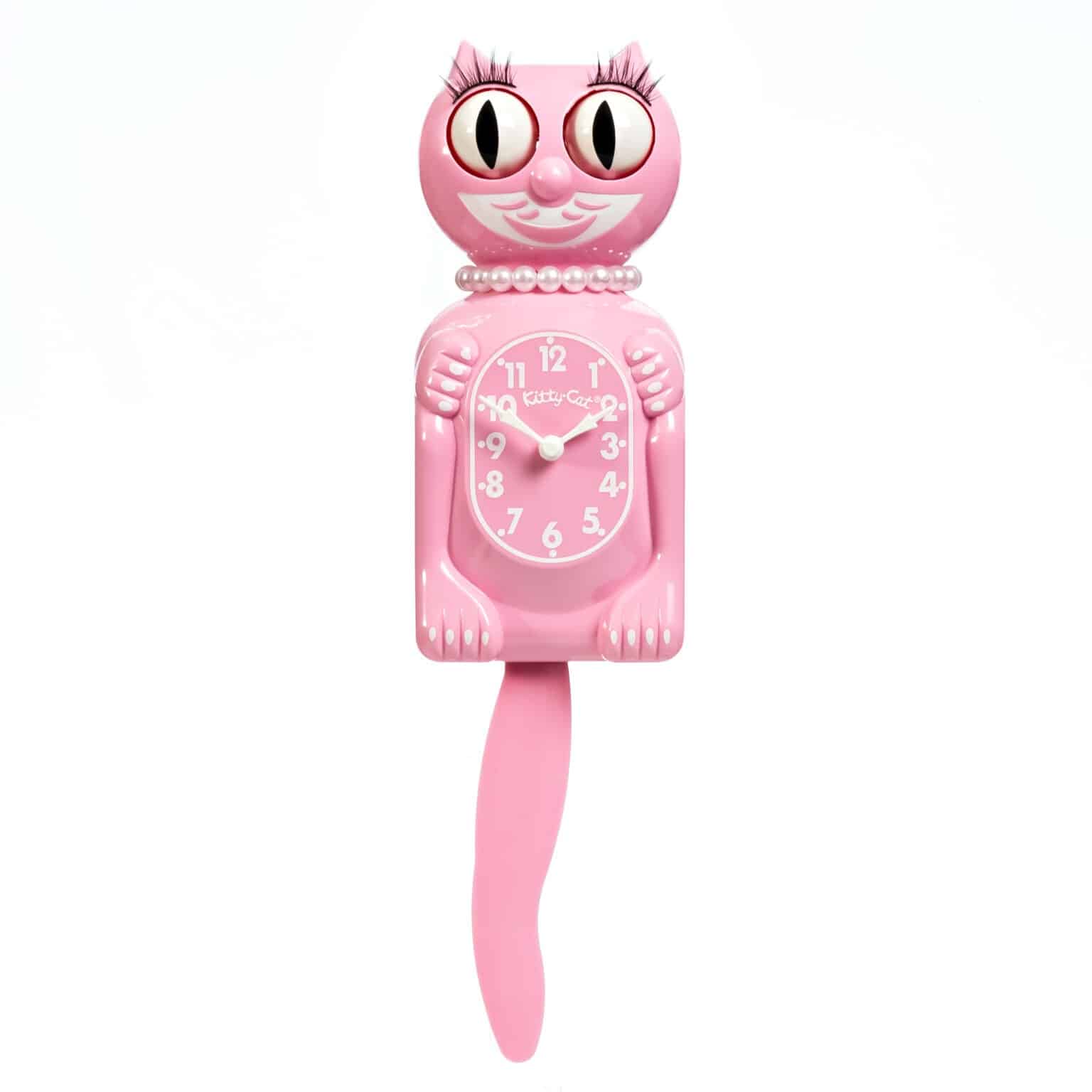 Miss Pink Satin Kitty-Cat Klock® MKC-8 | Lindenhaus Imports