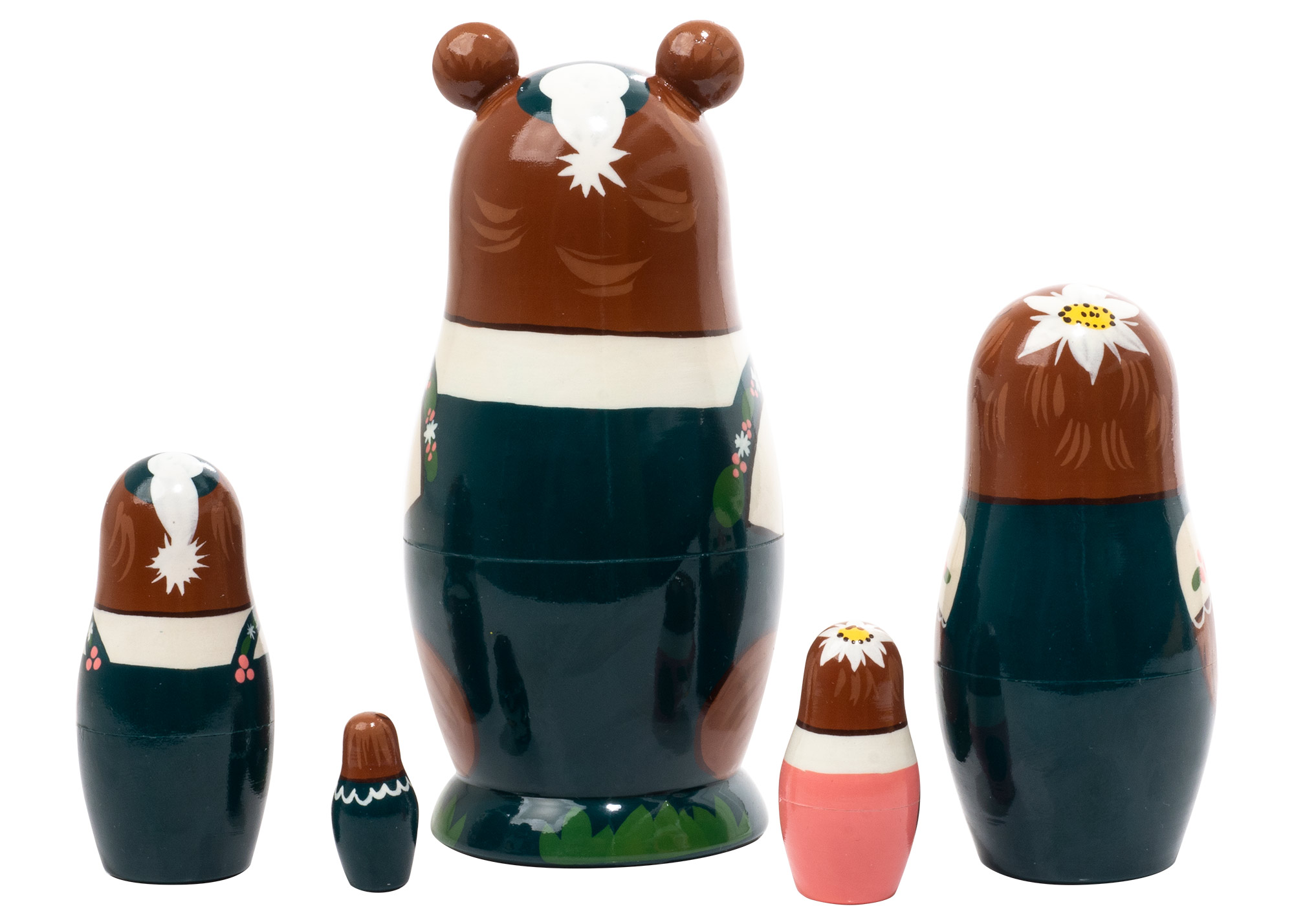 5pc. Alpine 3D Bear Family Matryoshka Nesting Doll 191051