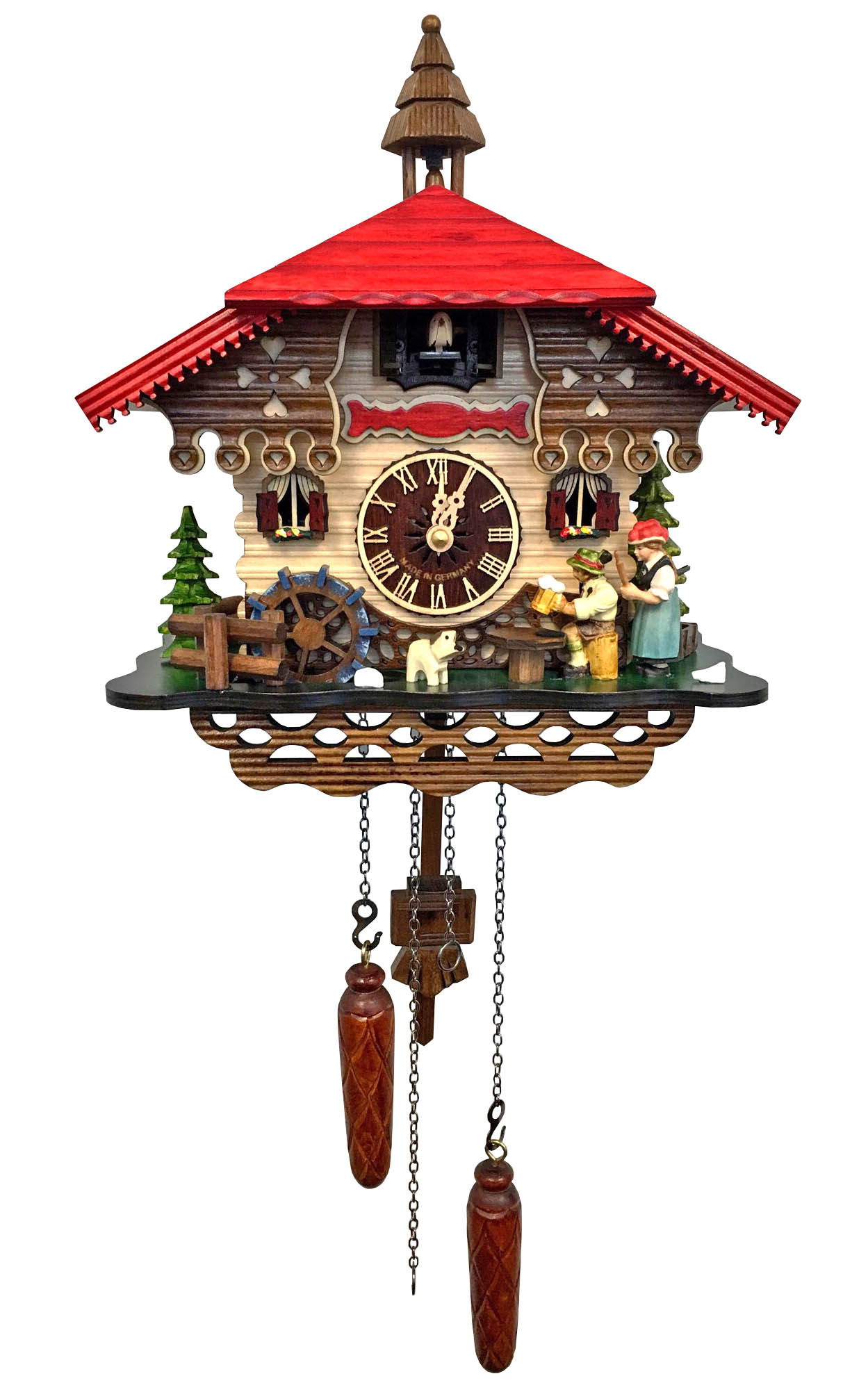 Quartz Cuckoo Clock Rolling Pin 45015QM Lindenhaus Imports