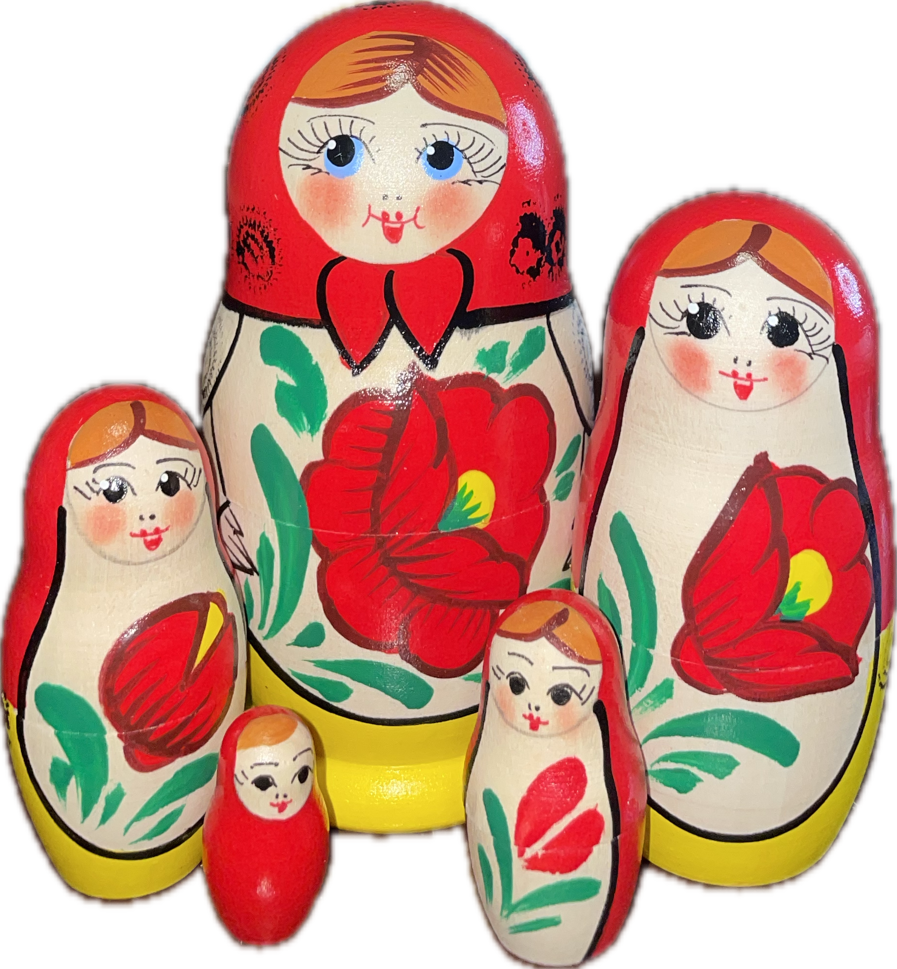 Traditional Nesting Doll w/ Rose 5pc./4