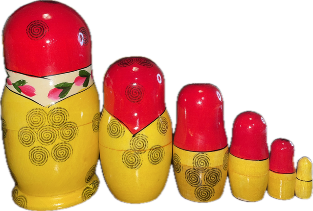 6-Piece Classic Matryoshka Stackable Nesting Dolls with Hand