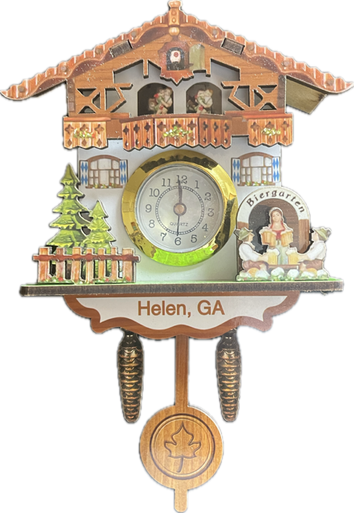 Biergarten Helen, Ga Cuckoo Clock 3D Magnet with Real Functioning