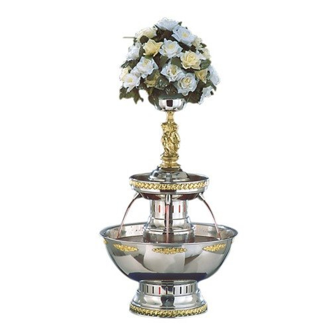 5 Gal Champagne Fountain White w/ Gold Trim