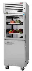 Turbo Air PRO-26R-GSH-N Single Section Reach-In Glass/Solid Combo Half Doors Top Mount Refrigerator