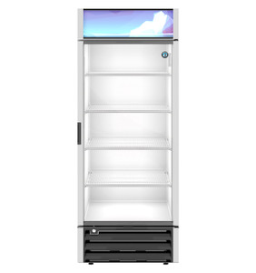 Hoshizaki RM-26-HC, Refrigerator, Single Section Glass Door Merchandiser  Silver Exterior