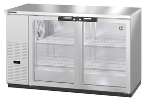 Hoshizaki BB59-G-S, Refrigerator, Two Section, Stainless Steel Back Bar Back Bar, Glass Doors