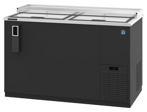 Hoshizaki CC50, Refrigerator, Two Section, Black Vinyl Back Bar Bottle Cooler, Slide Top Doors