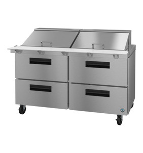 Hoshizaki SR60B-24MD4, Refrigerator, Two Section Mega Top Prep Table, Stainless Drawers