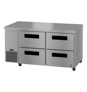 Hoshizaki ULR60B-D4, Side Mount Refrigerator, Two Section Undercounter, Stainless Drawers