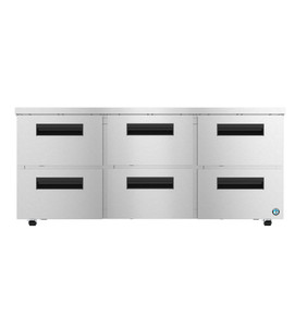 Hoshizaki UR72B-LPD6, Low Profile Refrigerator, Three Section Undercounter, Stainless Drawers