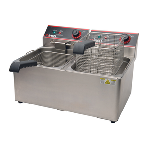 Winco EFT-32 Countertop Electric Double Well Deep Fryer