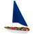 Buffet Enhancements 010SBOAT Jumbo Iced Seafood Sailboat Food Display, White Hull with Blue Fabric Sail