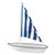 Buffet Enhancements Jumbo Seafood Sailboat, White, with Blue Striped Fabric Sail