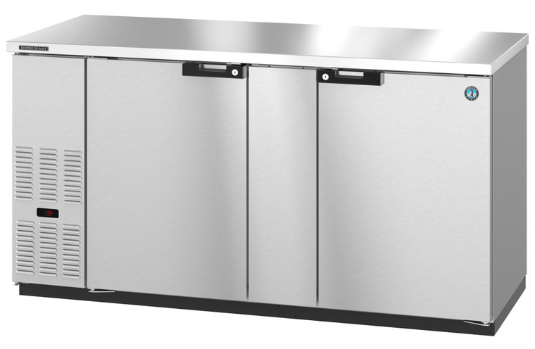 Hoshizaki BB69-S, Refrigerator, Two Section, Stainless Steel Back Bar Back Bar, Solid Doors