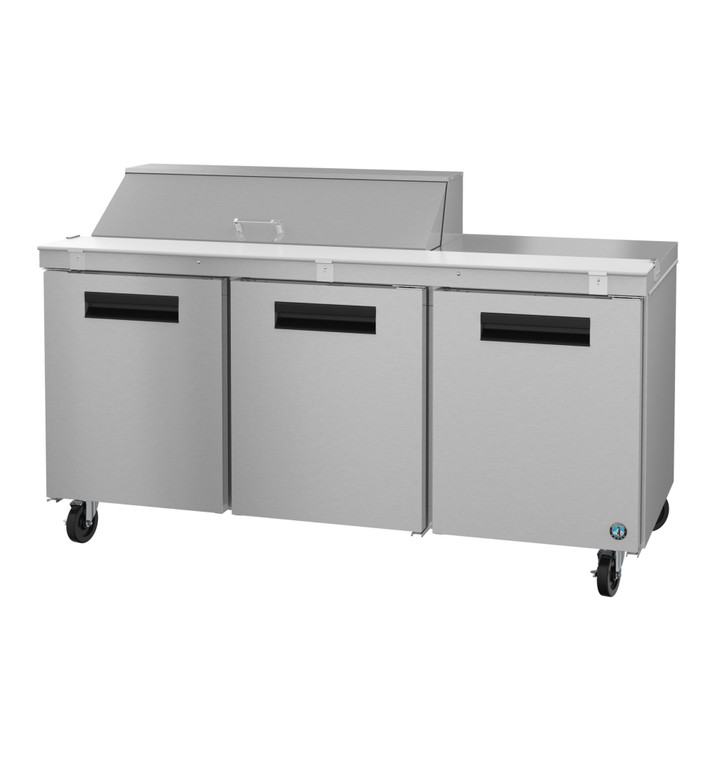 Hoshizaki SR72B-12, Refrigerator, Three Section Sandwich Prep Table, Stainless Doors