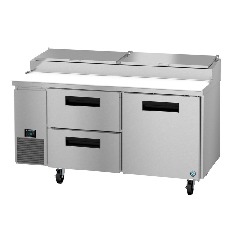 Hoshizaki PR67B-D2, Refrigerator, Two Section Pizza Prep Table, Drawer/Door Combo