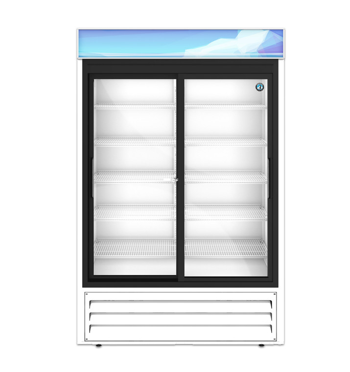 Hoshizaki RM-45-SD-HC-WHT, Refrigerator, Two Section Glass Door Merchandiser  White Exterior