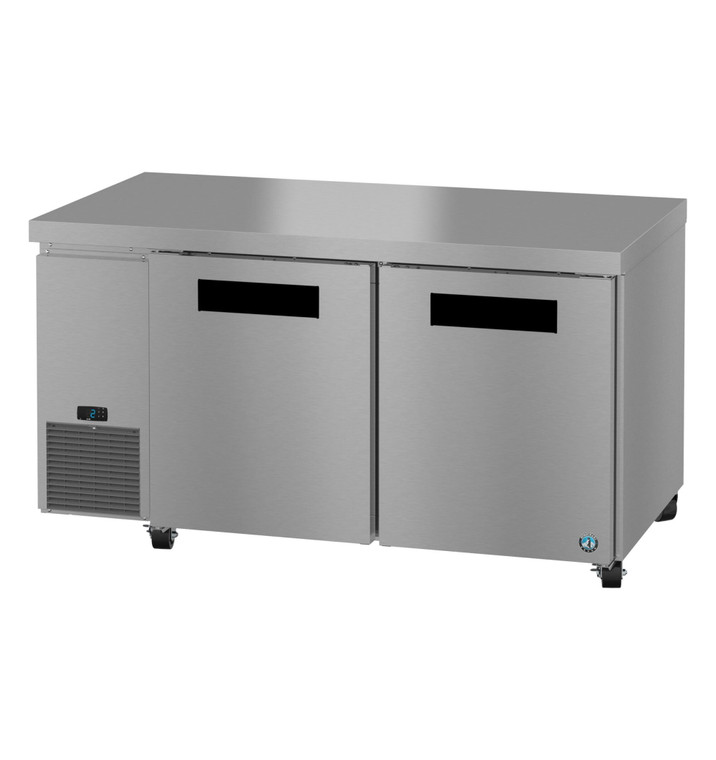 Hoshizaki ULF60B, Side Mount Freezer, Two Section Undercounter, Stainless Doors