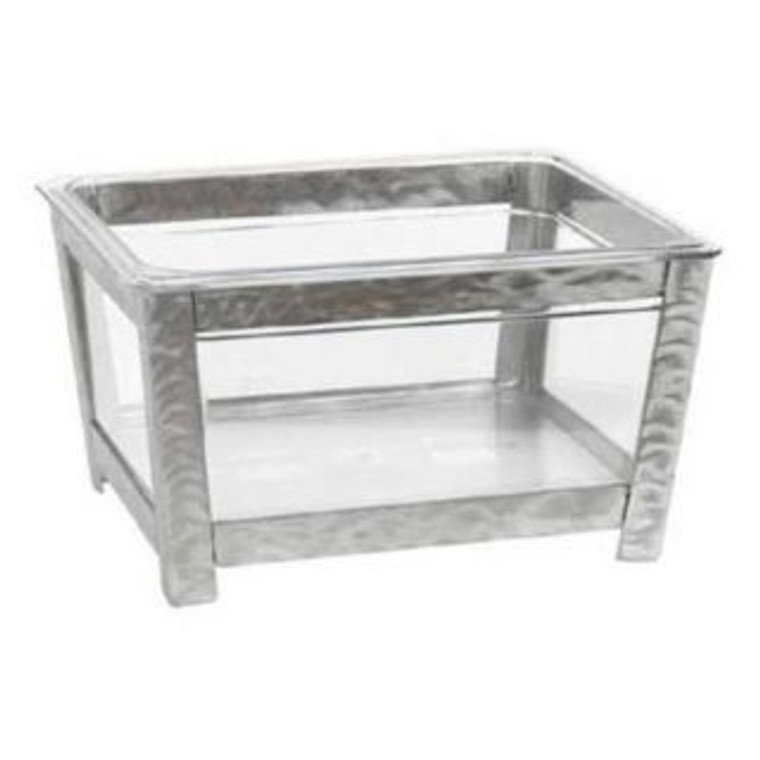 Buffet Enhancements Small Iron Ice Bin, Brushed Metal Frame, Clear Bin