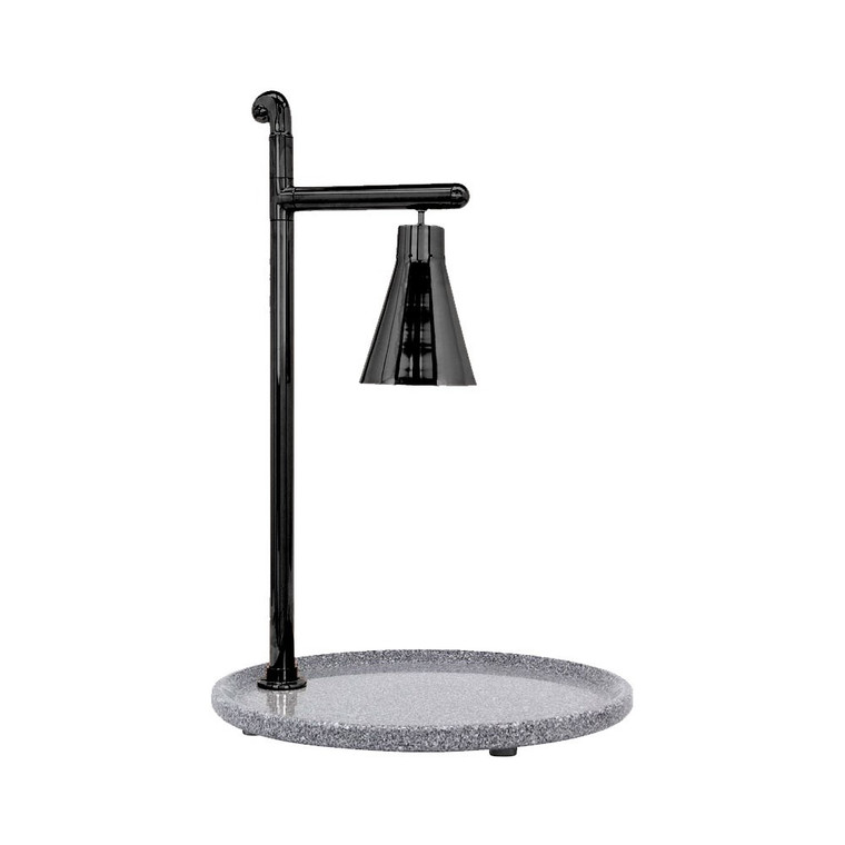 Buffet Enhancements Classic Carving Station, Black Powder Coat, 24 Round Base in Grey Granite