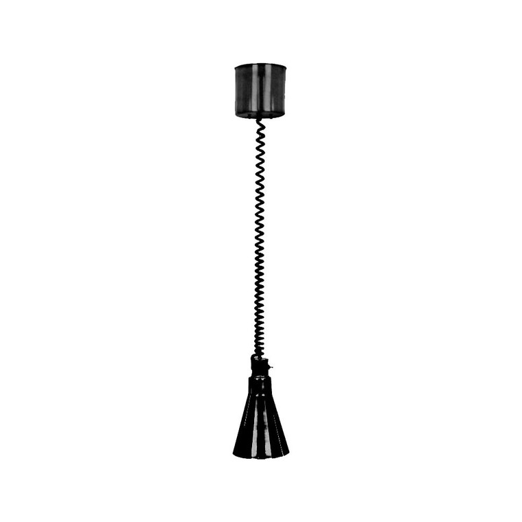 Buffet Enhancements Hanging Heat Lamp, Standard Shade Retractable with Black Powder Coat Finish