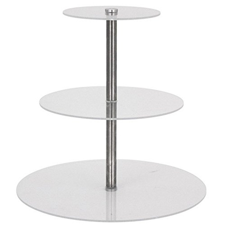 Buffet Enhancements Round Triple Tier Riser 18, Frosted