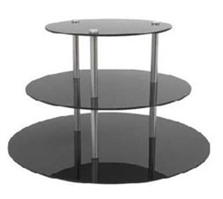 Buffet Enhancements Round Triple Tier Riser 24, Black