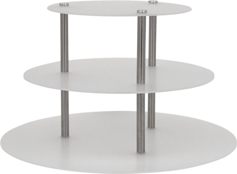 Buffet Enhancements Round Triple Tier Riser 24, Frosted