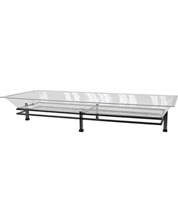 Buffet Enhancements Iron Ice Display, Wrought Iron Base W/ Acrylic Tray, Large 16" X 47", Textured Black