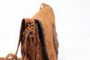 Brown Leather Hand Stitched Purse side View
